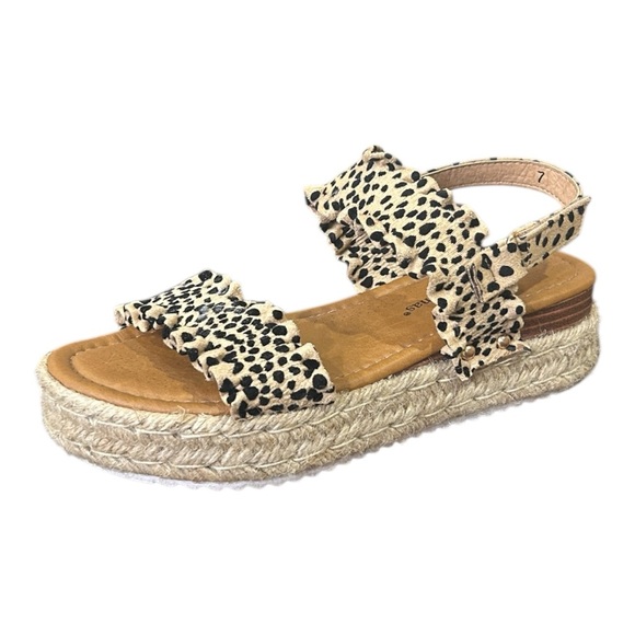 Pierre Dumas Women’s Cheetah Animal Print Espadrille Platform Sandals Size 7 - Picture 1 of 12